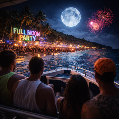 Full Moon Party Koh Phangan – Speedboat Transfer with Hotel Pickup & Drop-off from Koh Samui