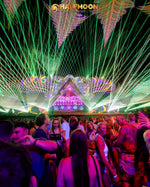 Halfmoon Harmony Beach Party Koh Phangan – green laser show above the dancing crowd