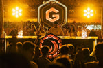 Halfmoon Party Koh Phangan – DJ booth with a glowing G logo