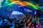Jungle Experience Party Koh Phangan – huge crowd dancing under rainbow laser beams