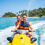 Jet Ski Safari 3 Hours Koh Tan & Pig Island – couple riding a jet ski over turquoise water, Koh Samui – TourInKohSamui.com