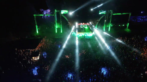 Utopia Party Koh Phangan – laser beams cutting across the jungle stage and dance floor at night